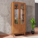 Ver imagem 1 de Cristaleira Retrô Classic 2 Portas 4 Prateleiras MDF MDP Cedro Casa D Móveis