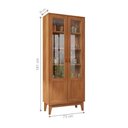 Ver imagem 3 de Cristaleira Retrô Classic 2 Portas 4 Prateleiras MDF MDP Cedro Casa D Móveis