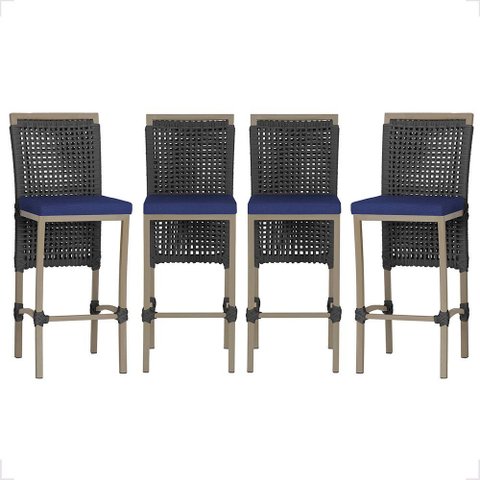 4 Banqueta em Alumínio Roma Fendi Corda Náutica Tecido 10