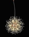 Ver imagem 2 de Lustre Pendente Dente de Leão Redondo Dourado Cristais 9G9 50cm