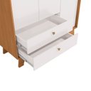 Ver imagem 5 de Guarda-Roupa Infantil 3 Portas e 2 Gavetas Encanto 200cm Marrom Canela/Branco