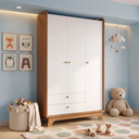 Ver imagem 1 de Guarda-Roupa Infantil 3 Portas e 2 Gavetas Encanto 200cm Marrom Canela/Branco