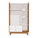 Ver imagem 4 de Guarda-Roupa Infantil 3 Portas e 2 Gavetas Encanto 200cm Marrom Canela/Branco