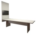 Ver imagem 3 de Conjunto Sala de Reunião Mesa 2,70m Painel para Tv Cinza F5