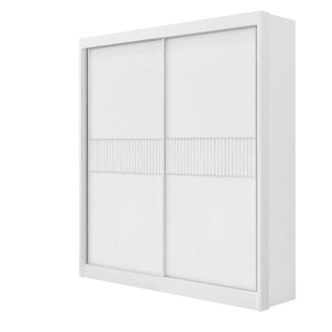Guarda Roupa Solteiro 2 Portas 3 Gavetas - Santorini Ripado-branco - Móveis D'doro