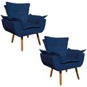 Ver imagem 1 de Kit 02 Poltronas Opala Suede Azul Marinho