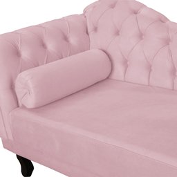 Recamier Divã Capitonê Larissa Lado Direito Rosa Bebê - 2