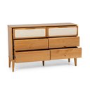 Ver imagem 5 de Cômoda 6 Gavetas Madeira Maciça com Telinha Rattan Viena Mel