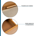 Ver mais imagens de Cômoda 6 Gavetas Madeira Maciça com Telinha Rattan Viena Mel