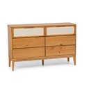 Ver imagem 2 de Cômoda 6 Gavetas Madeira Maciça com Telinha Rattan Viena Mel Marrom