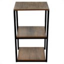 Ver imagem 2 de Aparador Prateleira Casa Sala Base Preto Tampo Madeira