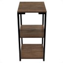 Ver imagem 4 de Aparador Prateleira Casa Sala Base Preto Tampo Madeira