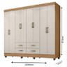 Guarda Roupa Casal Porto com Cômoda 4 Gavetas e 1 Porta e Armário Multiuso Lite Nature Off White – L - 2
