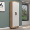 Guarda Roupa Casal Porto com Cômoda 4 Gavetas e 1 Porta e Armário Multiuso Lite Nature Off White – L - 10