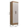 Guarda Roupa Casal Porto com Cômoda 4 Gavetas e 1 Porta e Armário Multiuso Lite Nature Off White – L - 8