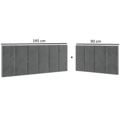 Cabeceira em L para Cama Box Solteiro Proteção Lateral Estofada - Cinza Suede - 7