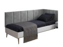 Ver imagem 2 de Cabeceira em L para Cama Box Solteiro Proteção Lateral Estofada - Cinza Suede