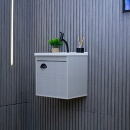 Gabinete Armario para Banheiro 100% MDF com Cuba - Cremona Lineo 40cm - 8