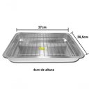 Ver imagem 1 de Assadeira em Alumínio com Grelha Retangular Borda Alta Forno