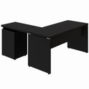Ver imagem 5 de Escrivaninha L 150cm X 150cm Gaveteiro 3 Gav. Pé Painel F5 Cor:preto