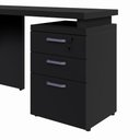 Ver imagem 6 de Escrivaninha L 150cm X 150cm Gaveteiro 3 Gav. Pé Painel F5 Cor:preto