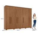Ver imagem 2 de Guarda Roupa Casal 8 Portas 4 Gavetas Master New com Pés e Cômoda Havana Master com Rodizio Jatobá a