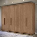 Ver imagem 6 de Guarda Roupa Casal 8 Portas 4 Gavetas Master New com Pés e Cômoda Havana Master com Rodizio Jatobá a