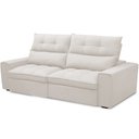 Ver imagem 1 de Sofá Retrátil Reclinável para Sala de Estar Living 210cm Dimas F04 Bouclê Cru - Lyam Decor