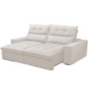 Ver imagem 6 de Sofá Retrátil Reclinável para Sala de Estar Living 210cm Dimas F04 Bouclê Cru - Lyam Decor