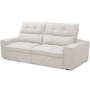 Ver imagem 1 de Sofá Retrátil Reclinável para Sala de Estar Living 210cm Dimas F04 Bouclê Off White - Lyam Decor
