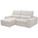 Ver imagem 5 de Sofá Retrátil Reclinável para Sala de Estar Living 210cm Dimas F04 Bouclê Off White - Lyam Decor