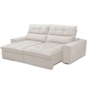 Ver imagem 6 de Sofá Retrátil Reclinável para Sala de Estar Living 210cm Dimas F04 Bouclê Off White - Lyam Decor