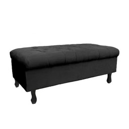Recamier Puff Bau Bia 120x Suede Preto - Majú Decor - 1