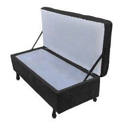 Recamier Puff Bau Bia 120x Suede Preto - Majú Decor - 2