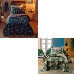 Combo 2 Kits Cobre Leito Solteiro Infantil Casual Kids Appel Galáxia e Selva - 2