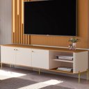 Ver imagem 1 de Rack para Tv 70 Polegadas Olaf Off White Nature Dourado