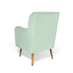 Poltrona de Amamentação C/ Puff Pés Palito Veludo Verde - Lahome Decor - 4