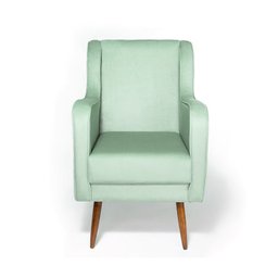 Poltrona de Amamentação C/ Puff Pés Palito Veludo Verde - Lahome Decor - 2