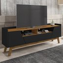 Ver imagem 2 de Rack Bancada para Tv 70 Pol Pés Retrô 180cm Flora B02 Preto/naturalle - Mpozenato