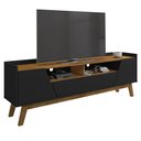 Ver imagem 1 de Rack Bancada para Tv 70 Pol Pés Retrô 180cm Flora B02 Preto/naturalle - Mpozenato