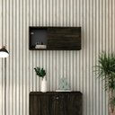Ver imagem 4 de Armário Aéreo com Nicho e Porta Basculante 35x80x35cm Wlnp80 Carvalho Dark - Preto