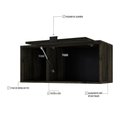 Ver imagem 3 de Armário Aéreo com Nicho e Porta Basculante 35x80x35cm Wlnp80 Carvalho Dark - Preto