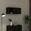 Ver imagem 2 de Armário Aéreo com Nicho e Porta Basculante 35x80x35cm Wlnp80 Carvalho Dark - Preto
