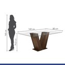 Ver imagem 7 de Conjunto Mesa de Jantar Classic Tampo de Vidro 6 Cadeiras Vitória Cel Móveis