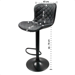 Banqueta Giratória Alta para Cozinha Balcão Bar Os 50 Cor Preto Kit 2 Unidades - 3