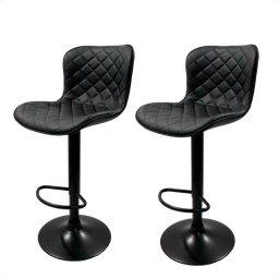 Banqueta Giratória Alta para Cozinha Balcão Bar Os 50 Cor Preto Kit 2 Unidades - 1