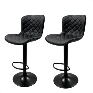 Banqueta Giratória Alta para Cozinha Balcão Bar Os 50 Cor Preto Kit 2 Unidades