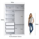 Ver imagem 6 de Guarda Roupa 147cm com Espelho 100% Mdf Branco