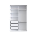 Ver imagem 2 de Guarda Roupa 147cm com Espelho 100% Mdf Branco