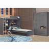 Conjunto Quarto Grafite Jatobá Guarda-roupa Módulo Office C- Cama Superior e Cama Juvenil - 1
